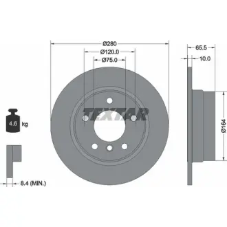 Диск гальмівний (задній) BMW 1 (E81/E87) 04-11 (280x10) PRO TEXTAR 92132903