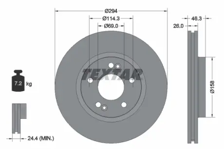 Тормозной диск TEXTAR 92136400