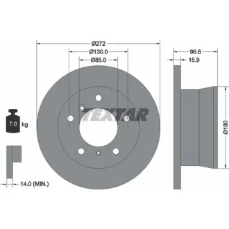 Диск гальмівний (задній) MB Sprinter 308-316CDI 96- (272x15.9) PRO TEXTAR 92137603