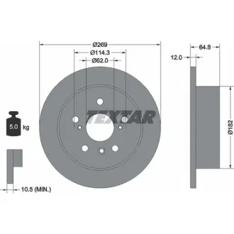 Тормозной диск TEXTAR 92139800