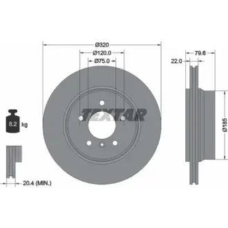 Диск гальмівний (задній) BMW X3 (E83) 03-11 (320x22) PRO TEXTAR 92141603