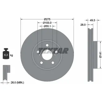 Тормозной диск TEXTAR 92142003