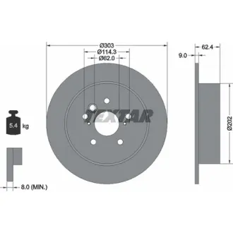 Диск гальмівний TOYOTA Rav4 "R D=303mm "00>> TEXTAR 92144103