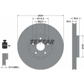 Диск гальмівний передн Прав (без маточини) LEXUS GS. IS II. IS III. RC 2.0-4.6 04.05- TEXTAR 92147900