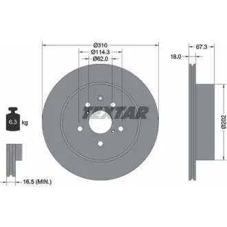 Диск гальмівний LEXUS GS/IS/Crown "R D=310mm "03>> TEXTAR 92148003