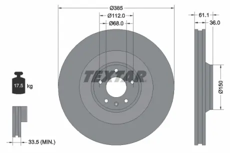 Тормозной диск TEXTAR 92151305