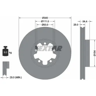 Диск гальмівний FORD Transit "F D=300mm "06>> TEXTAR 92151903