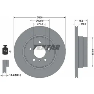 Гальмівний диск TEXTAR 92161103