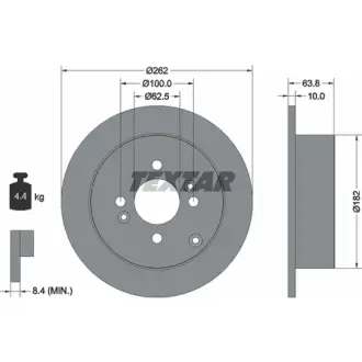 Тормозной диск TEXTAR 92161303