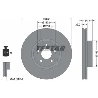 Тормозной диск TEXTAR 92163503