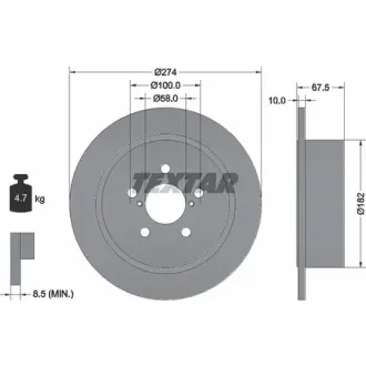 Тормозной диск TEXTAR 92167800