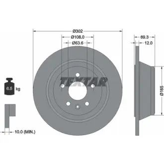 Тормозной диск TEXTAR 92168403