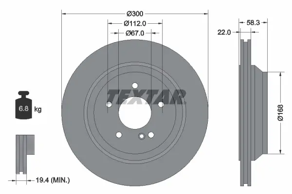 Тормозной диск TEXTAR 92176305 (фото 1)