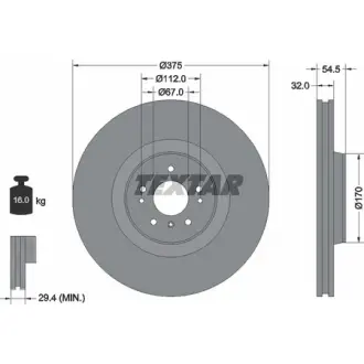 Диск гальмівний (передній) MB GL-class (X164) 06-12 (375x32) PRO TEXTAR 92176603