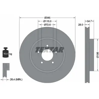 Тормозной диск TEXTAR 92177103