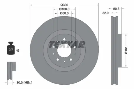 Тормозной диск TEXTAR 92178105