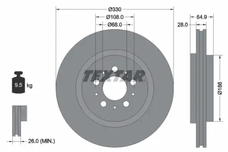 Тормозной диск TEXTAR 92178305