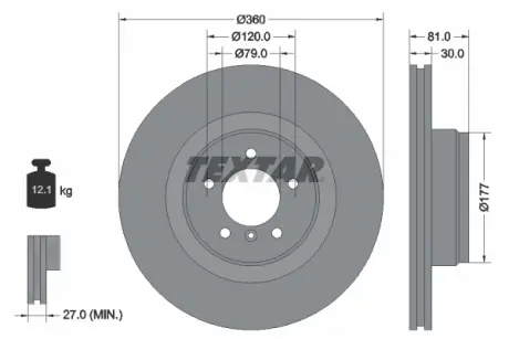 Тормозной диск TEXTAR 92178405