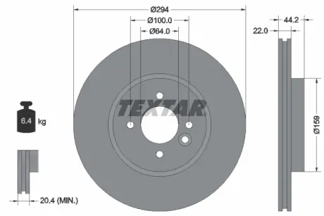 Тормозной диск TEXTAR 92183605