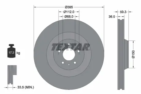Тормозной диск TEXTAR 92184205