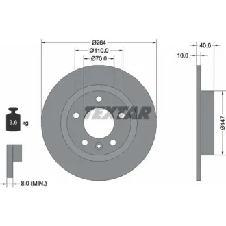 Тормозной диск TEXTAR 92186403