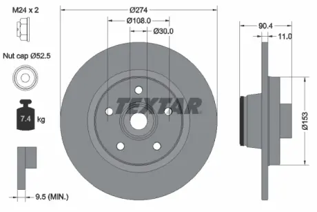 Тормозной диск TEXTAR 92196200