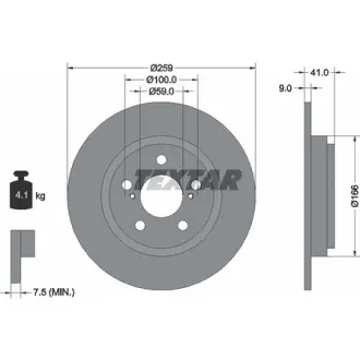 Тормозной диск TEXTAR 92199800