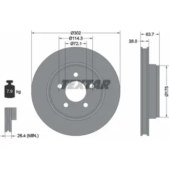 Тормозной диск TEXTAR 92203303