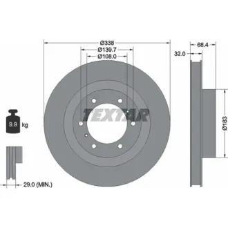 Диск гальмівний (передній) Toyota Land Cruiser 200/ Prado 08- (338x32) PRO TEXTAR 92223903
