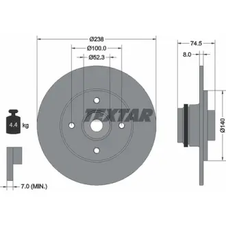 Тормозной диск TEXTAR 92231700