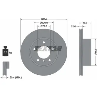 Диск гальмівний (передній) BMW 1 (F20/F21)/2 (F22) 10- (284x22) PRO TEXTAR 92238403