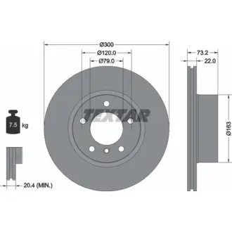 Диск гальмівний передн Лів-Прав BMW 1 (F20). 1 (F21). 3 (F30. F80). 3 (F31). 3 GRAN TURISMO (F34). 4 (F32. F82). 4 (F33. F83). 4 GRAN COUPE TEXTAR 92238503