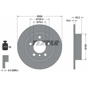 Диск гальмівний (задній) Mini Countryman (R60)/Paceman (R61) 10-16 (280x10) PRO TEXTAR 92238703