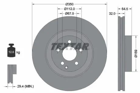 Тормозной диск TEXTAR 92240103