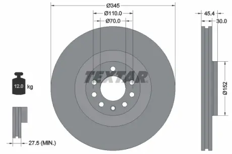 Тормозной диск TEXTAR 92242403