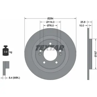 Диск гальмівний (задній) Hyundai i30/Kia Ceed 12- (284x10) PRO TEXTAR 92252703