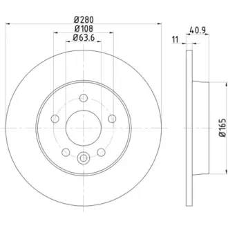 Диск гальмівний (задній) Ford C-max/Focus II/Volvo C30/C70/S40/V50 04-12/V40 12-(280x10.9) PRO TEXTAR 92255603