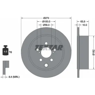 Диск гальмівний (задній) Subaru Impreza/Forester 11- (274x10) PRO TEXTAR 92262003