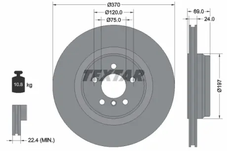 Тормозной диск TEXTAR 92270005