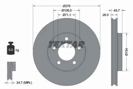 Тормозной диск TEXTAR 92270403