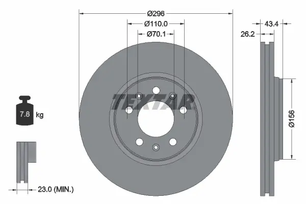 Тормозной диск TEXTAR 92270605 (фото 1)