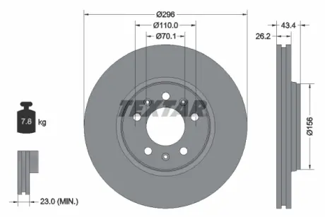Тормозной диск TEXTAR 92270605