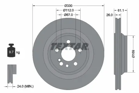 Тормозной диск TEXTAR 92278303