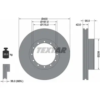 Тормозной диск TEXTAR 93086200