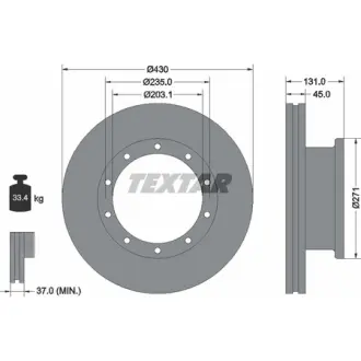 Гальмівний диск TEXTAR 93086800