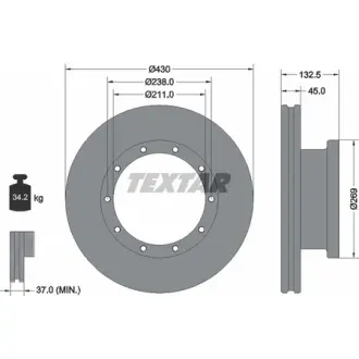 Гальмівний диск TEXTAR 93087900