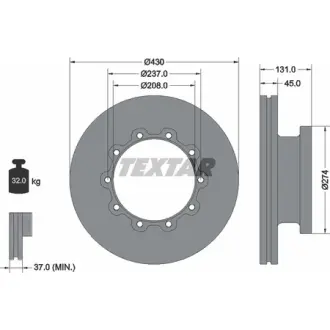 Гальмівний диск TEXTAR 93088300