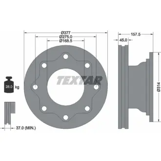 Тормозной диск TEXTAR 93101700