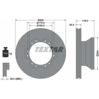 Тормозной диск TEXTAR 93142600
