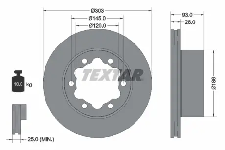 Тормозной диск TEXTAR 93143400